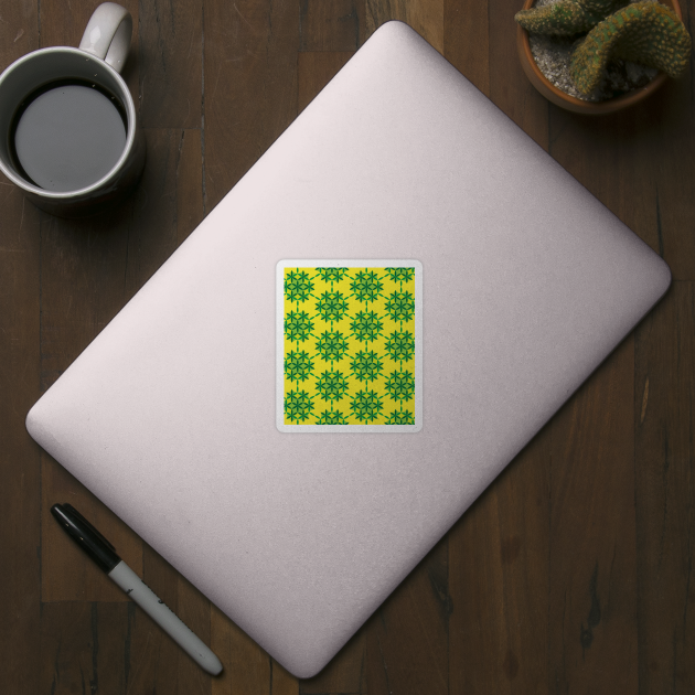 Green and Yellow Seed of life pattern by kallyfactory